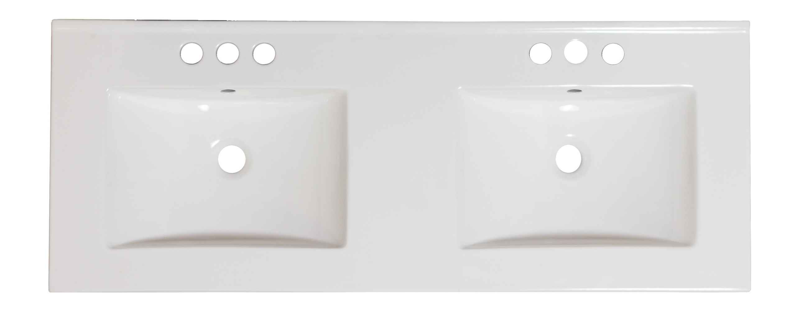 59-in. W 3H8-in. Ceramic Top Set In White Color - Drain Incl.