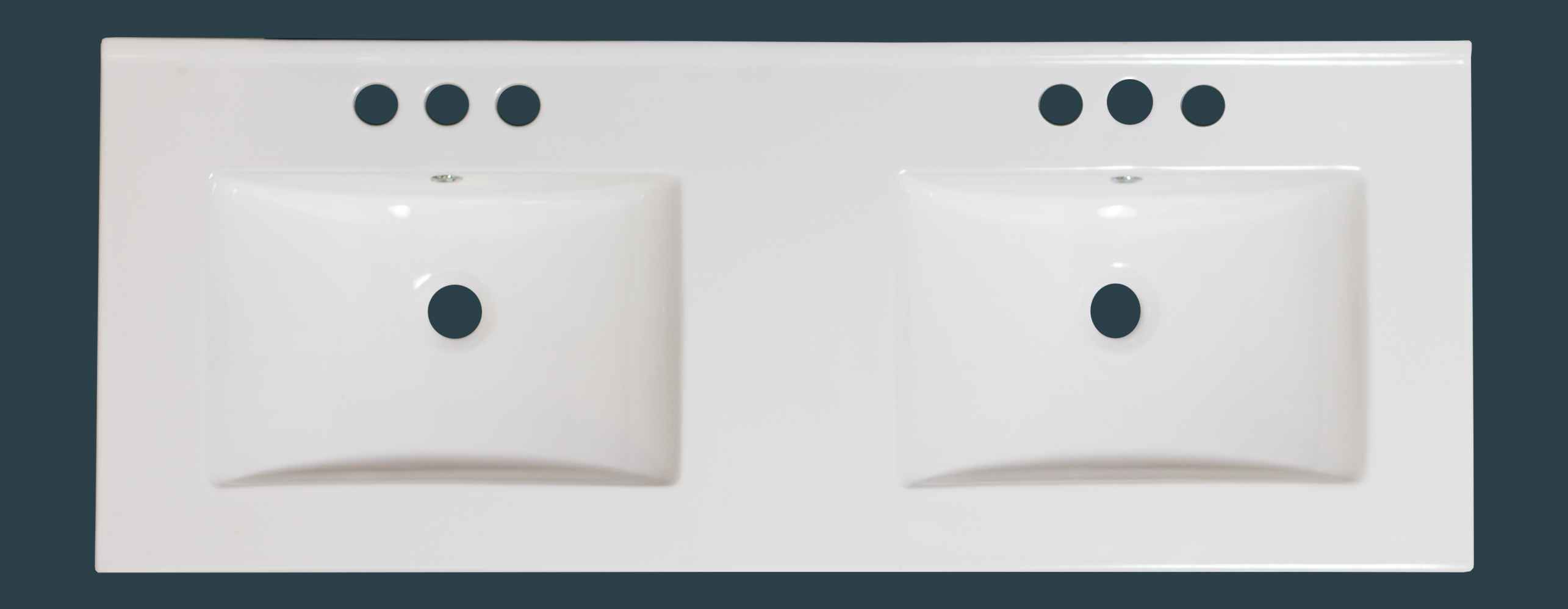 59-in. W 3H8-in. Ceramic Top Set In White Color - Drain Incl.