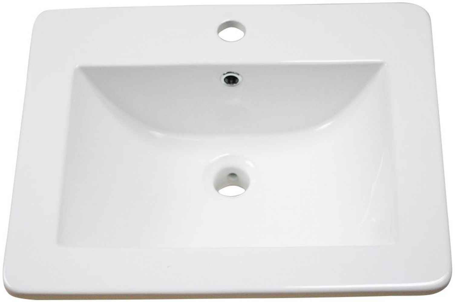 21-in. W 1 Hole Ceramic Top Set In White Color - Overflow Drain Incl.