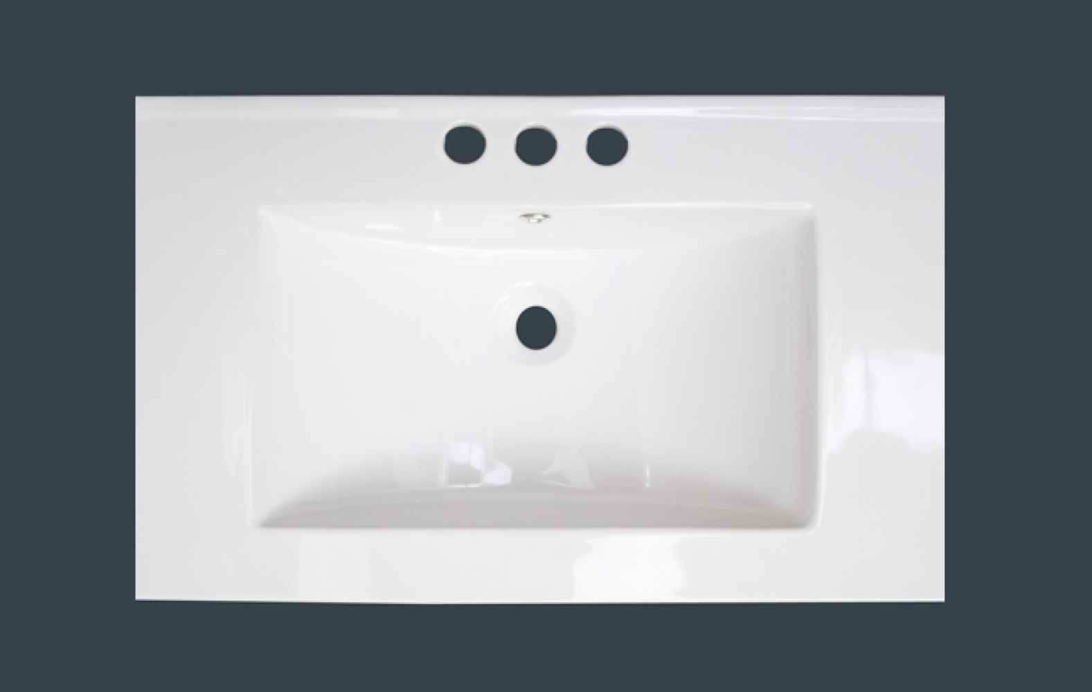 30-in. W 3H8-in. Ceramic Top Set In White Color - Overflow Drain Incl.