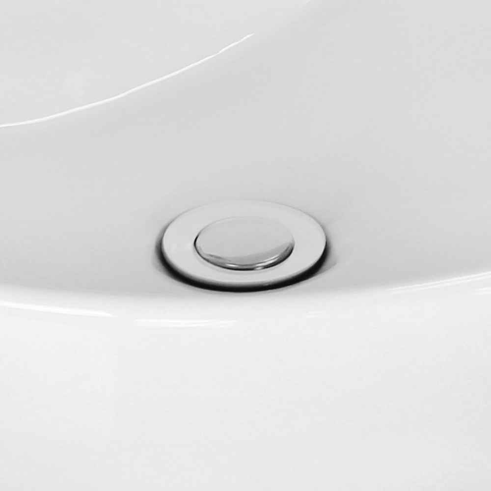 30-in. W 1 Hole Ceramic Top Set In White Color - Drain Incl.