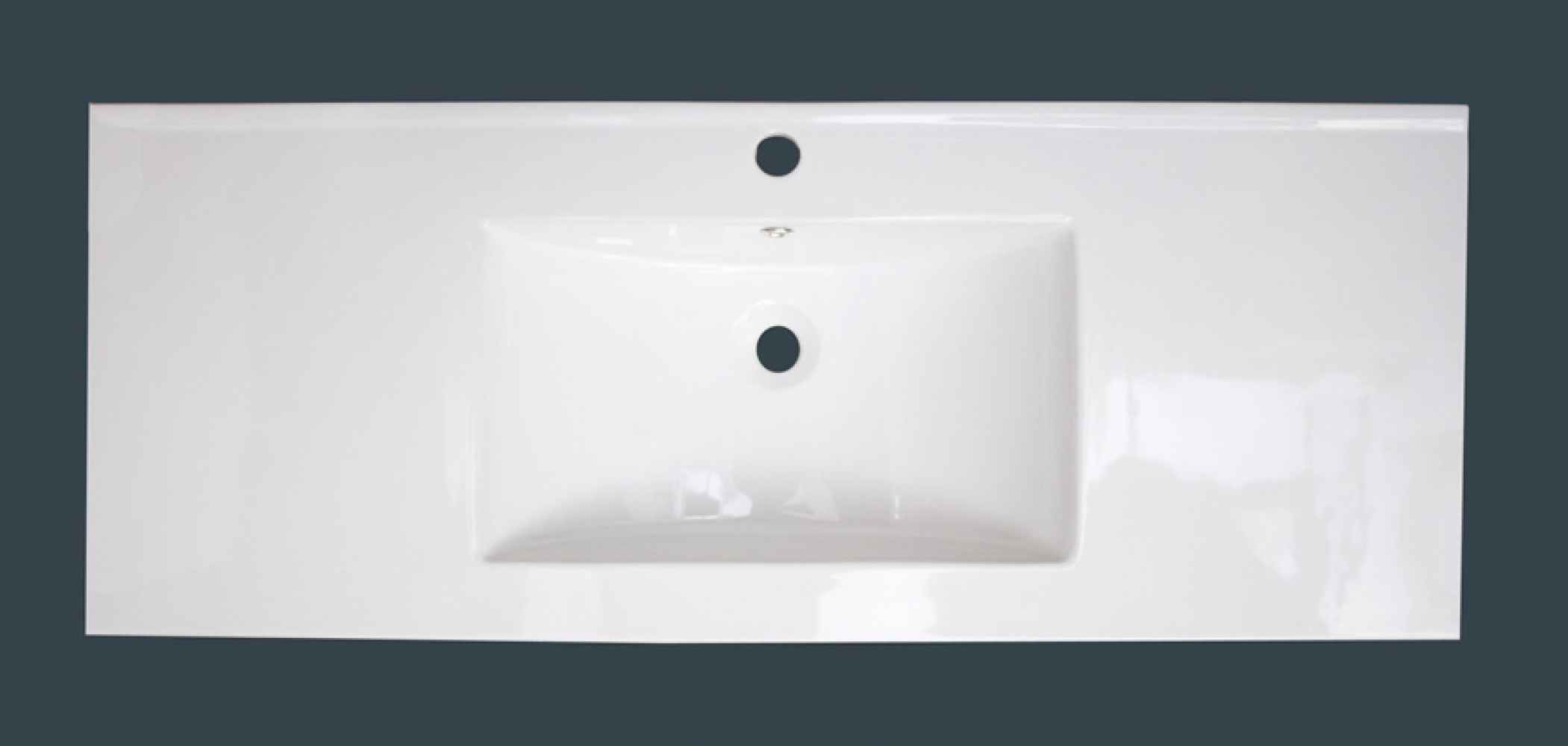 39.75-in. W 1 Hole Ceramic Top Set In White Color - Drain Incl.
