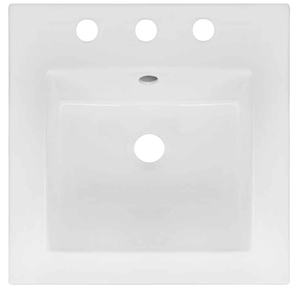 16.5-in. W 3H8-in. Ceramic Top Set In White Color - Overflow Drain Incl.