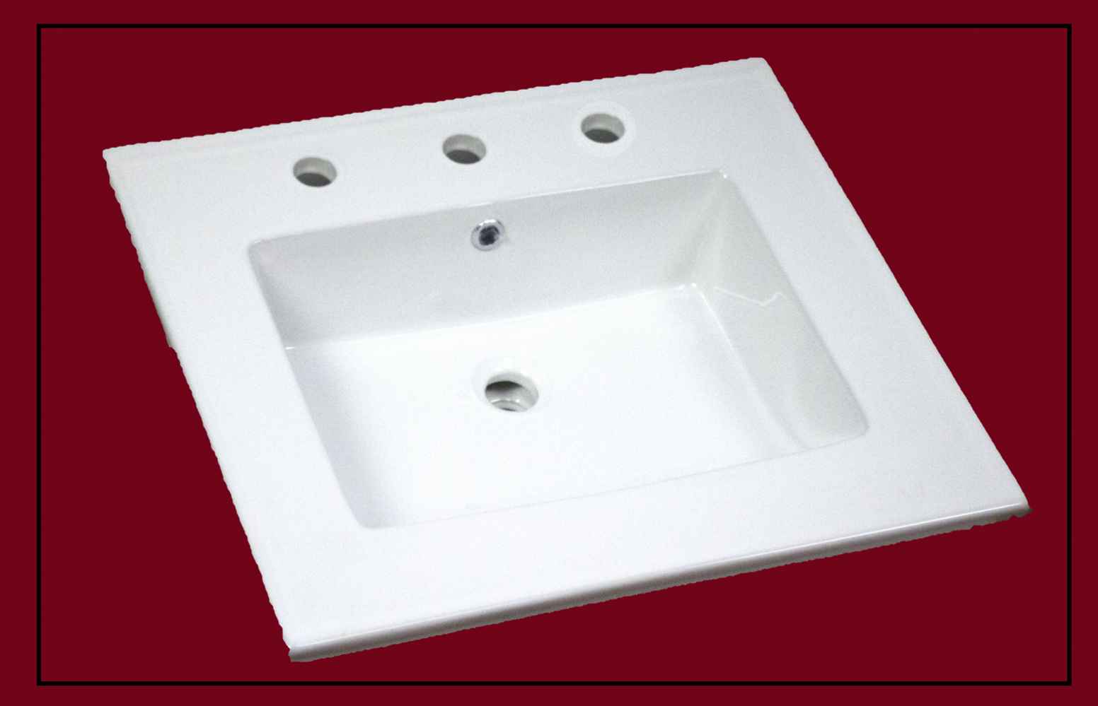 25-in. W 3H8-in. Ceramic Top Set In White Color - Drain Incl.