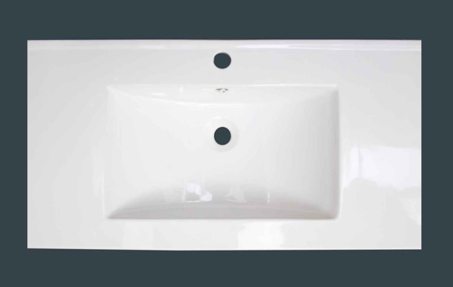 36.75-in. W 1 Hole Ceramic Top Set In White Color - Drain Incl.