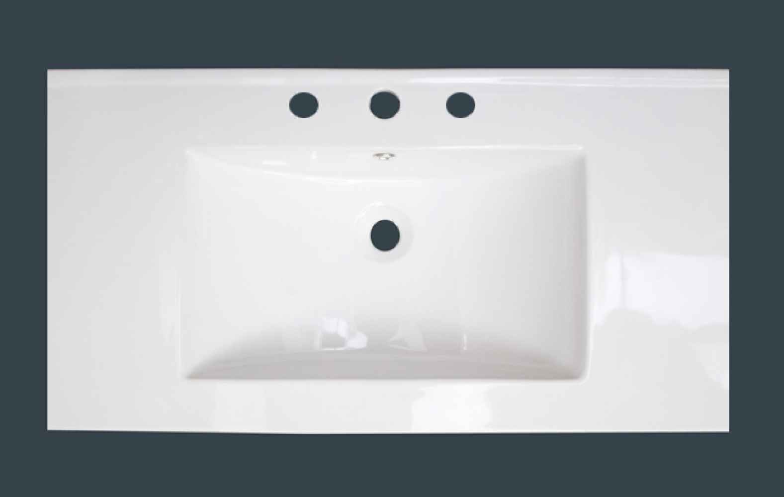 36.75-in. W 3H8-in. Ceramic Top Set In White Color - Drain Incl.