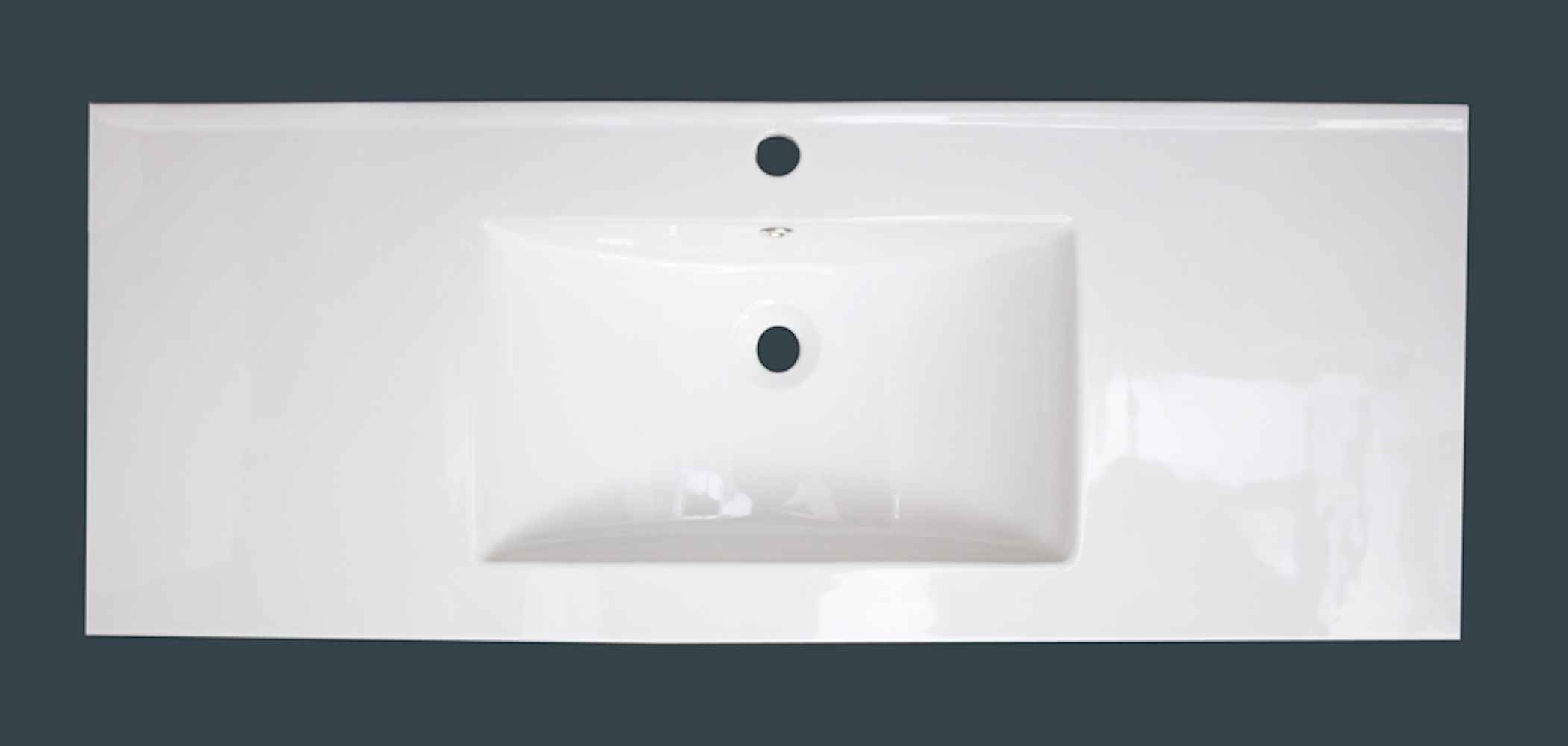 48.75-in. W 1 Hole Ceramic Top Set In White Color - Drain Incl.
