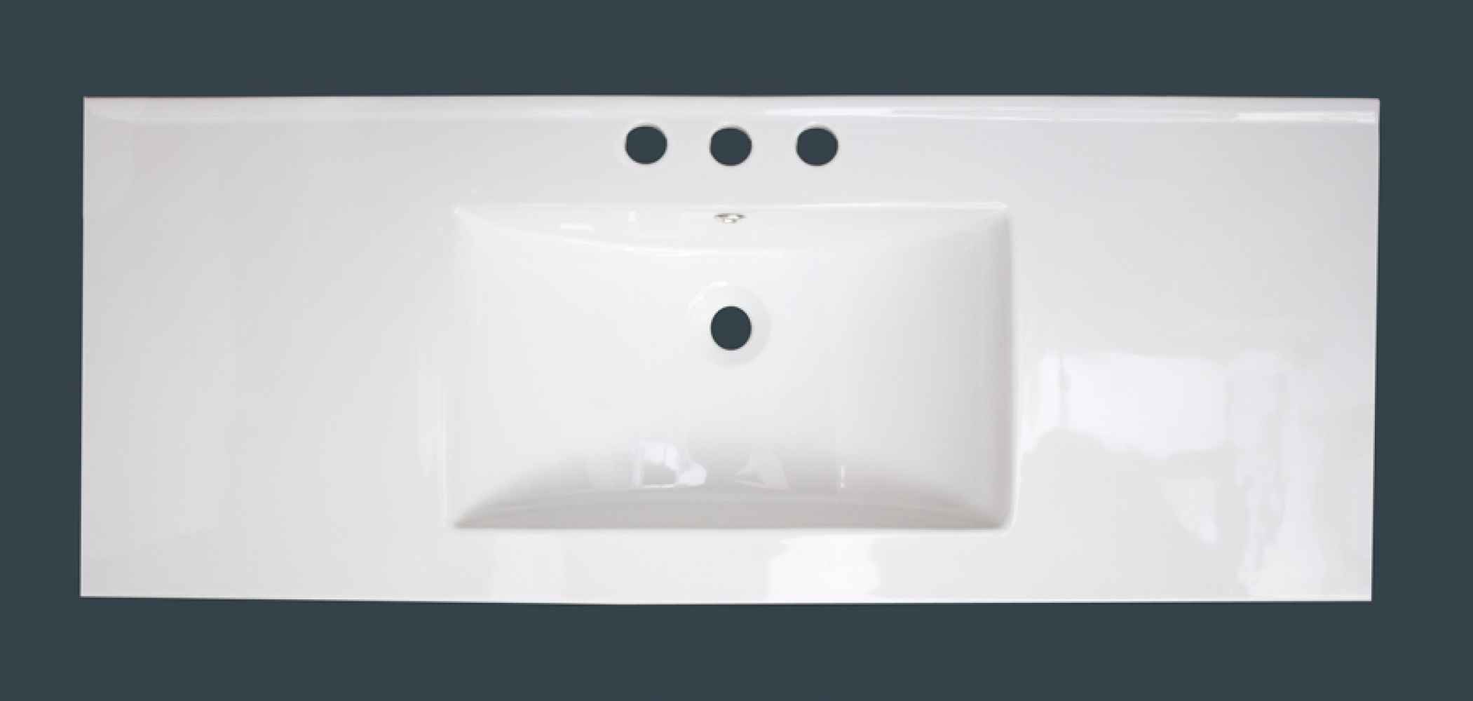 48.75-in. W 3H8-in. Ceramic Top Set In White Color - Drain Incl.