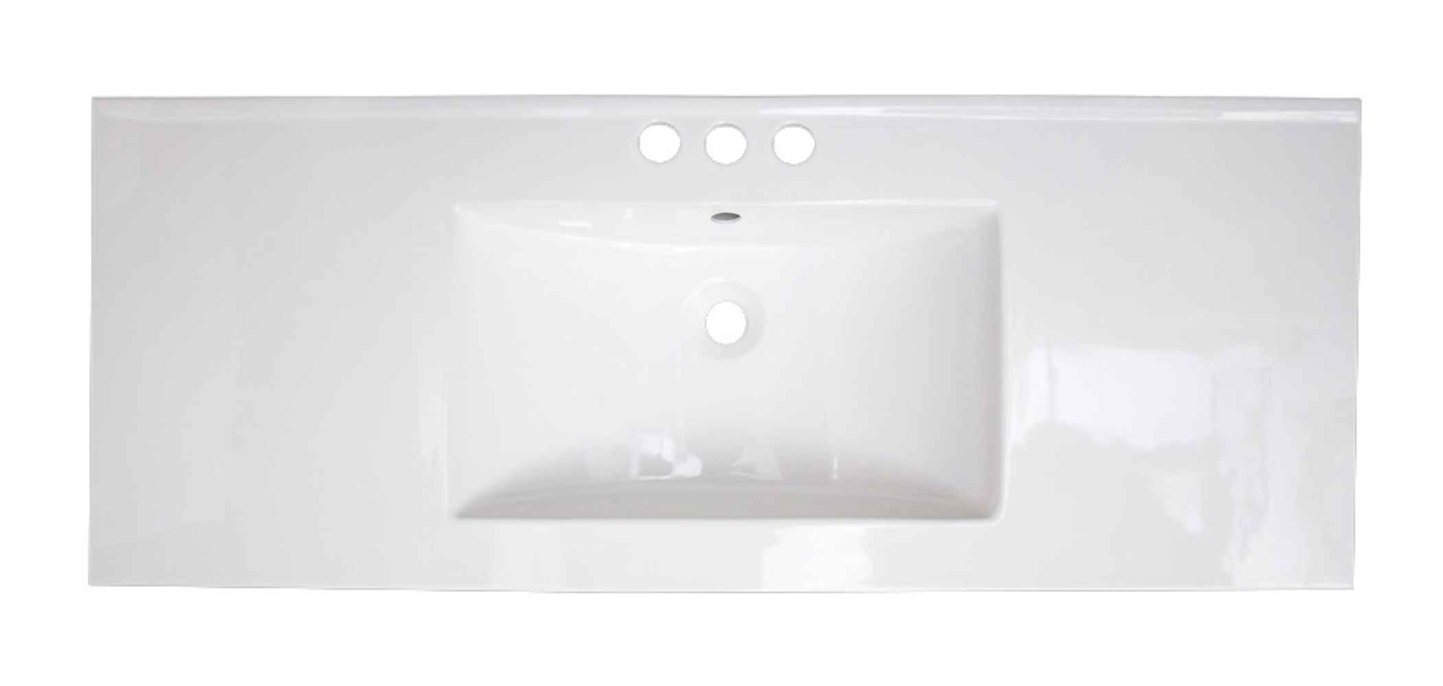 48.75-in. W 3H8-in. Ceramic Top Set In White Color - Drain Incl.
