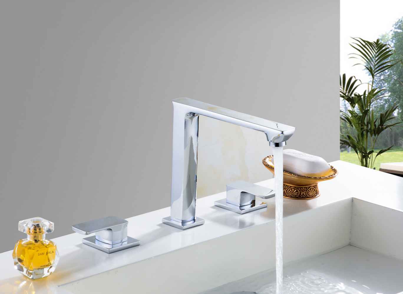 48.75-in. W 3H8-in. Ceramic Top Set In White Color - Drain Incl.