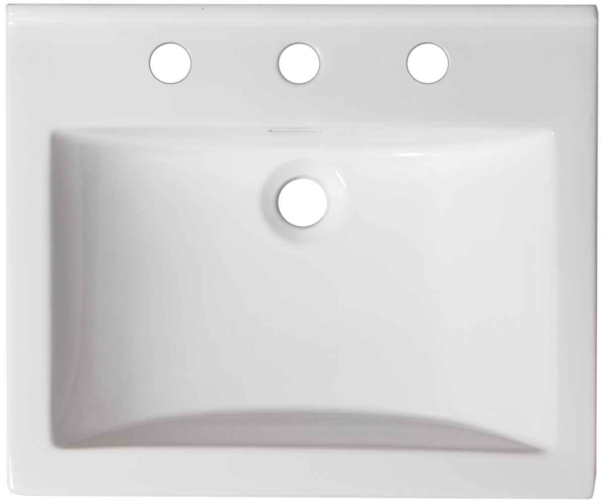 21.5-in. W 3H8-in. Ceramic Top Set In White Color - Drain Incl.