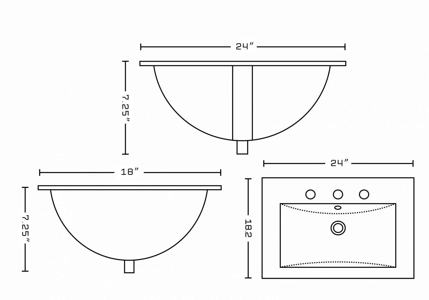 24-in. W 3H8-in. Ceramic Top Set In White Color - Drain Incl.
