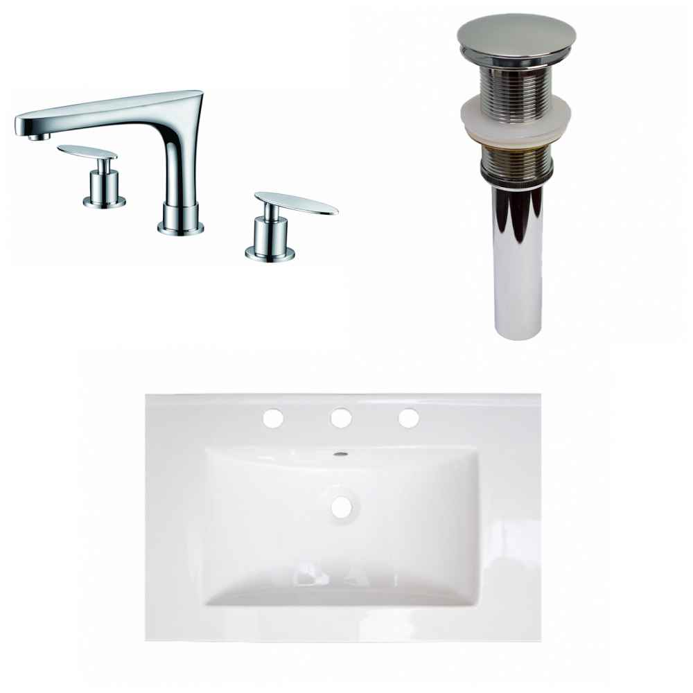 24-in. W 3H8-in. Ceramic Top Set In White Color - Drain Incl.
