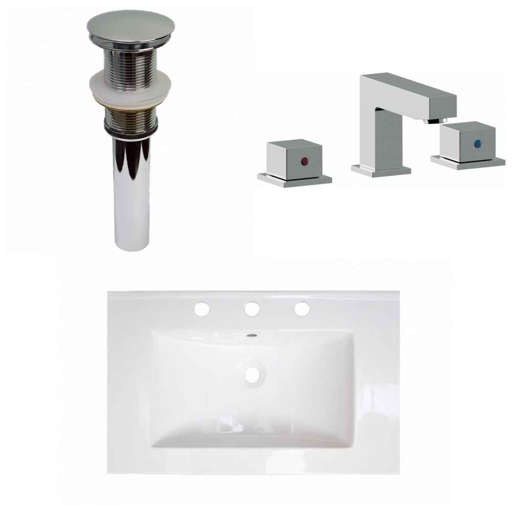 24-in. W 3H8-in. Ceramic Top Set In White Color - Drain Incl.