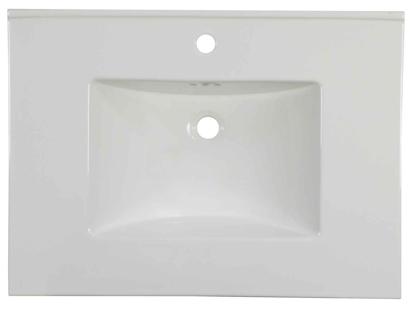 30.75-in. W 1 Hole Ceramic Top Set In White Color - Overflow Drain Incl.