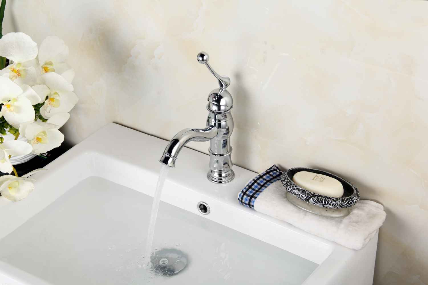 16.34-in. x 12.2-in. Rectangle Bathroom Vessel Sink Set White Enamel Glaze