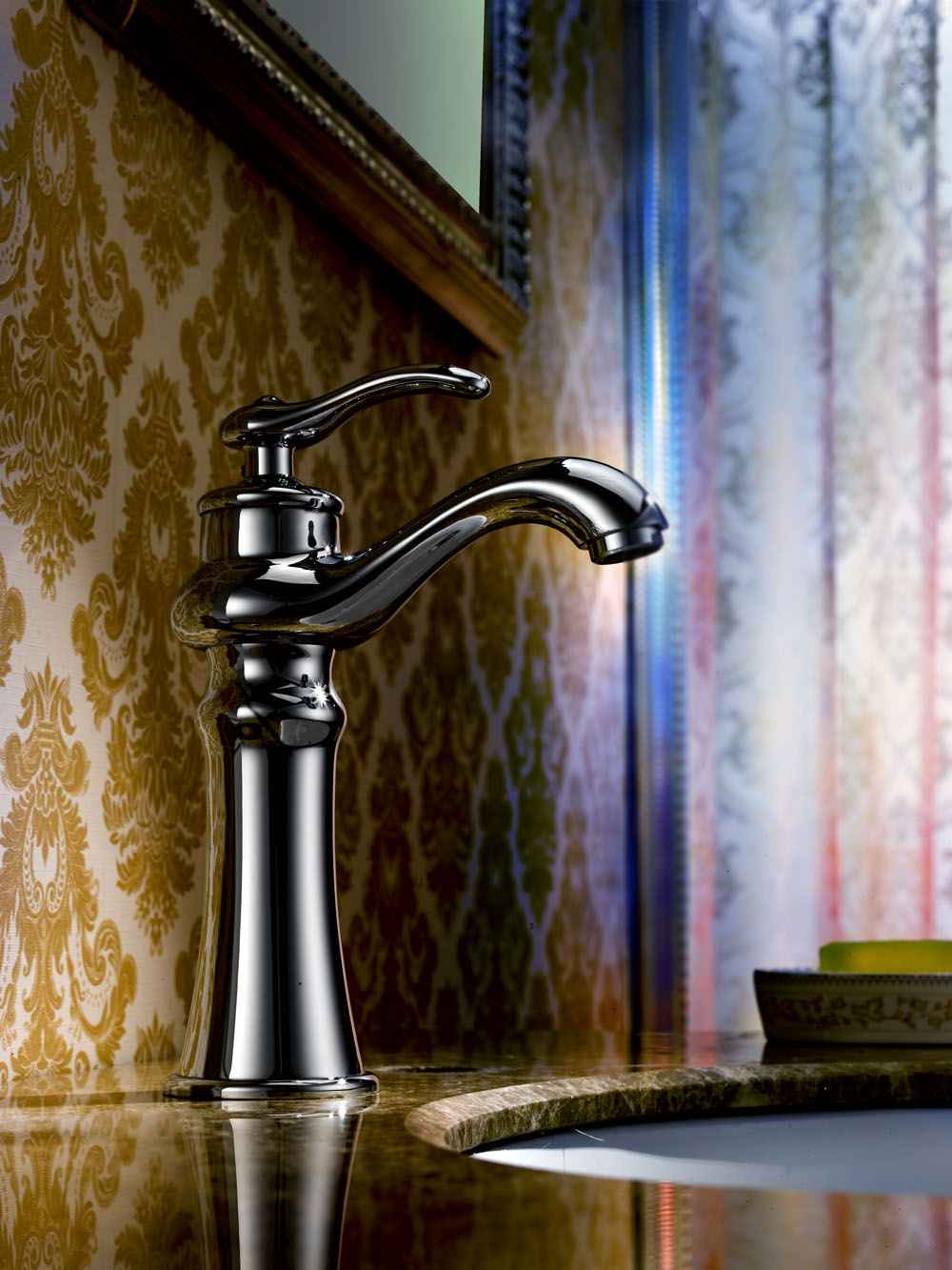Deck Mount CUPC Approved Lead Free Brass Faucet Set In Chrome Color - Overflow Drain Incl.