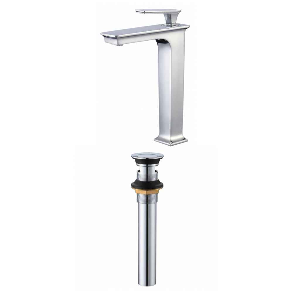 Deck Mount CUPC Approved Lead Free Brass Faucet Set In Chrome Color - Overflow Drain Incl.