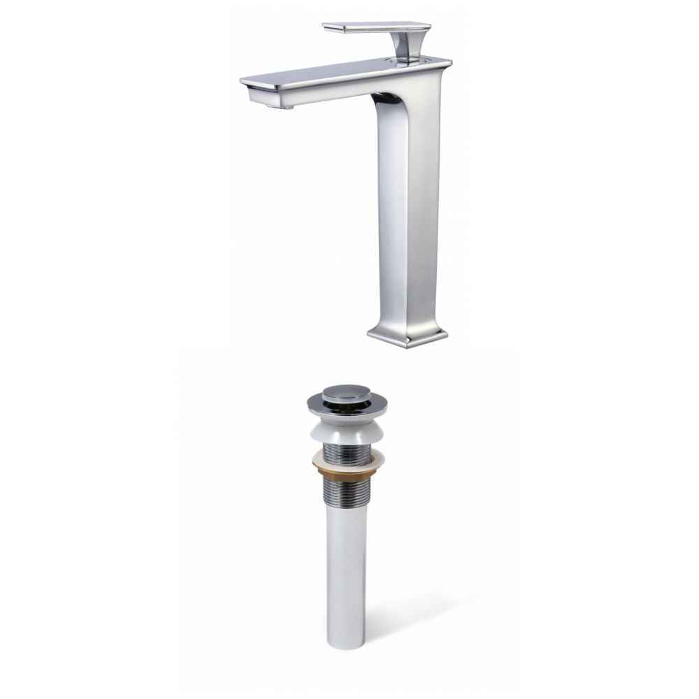 Deck Mount CUPC Approved Lead Free Brass Faucet Set In Chrome Color - Drain Incl.