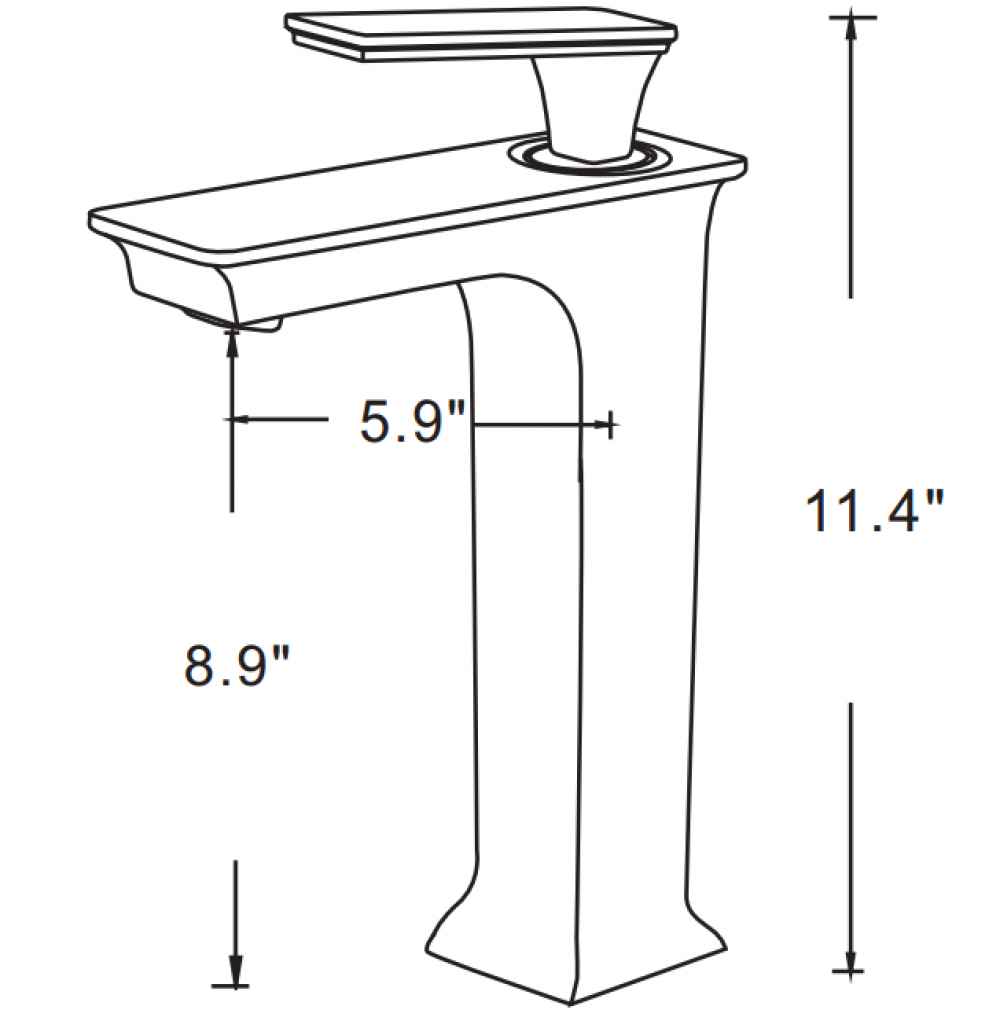 14.75-in. x 14.75-in. Square Bathroom Vessel Sink Set White Enamel Glaze