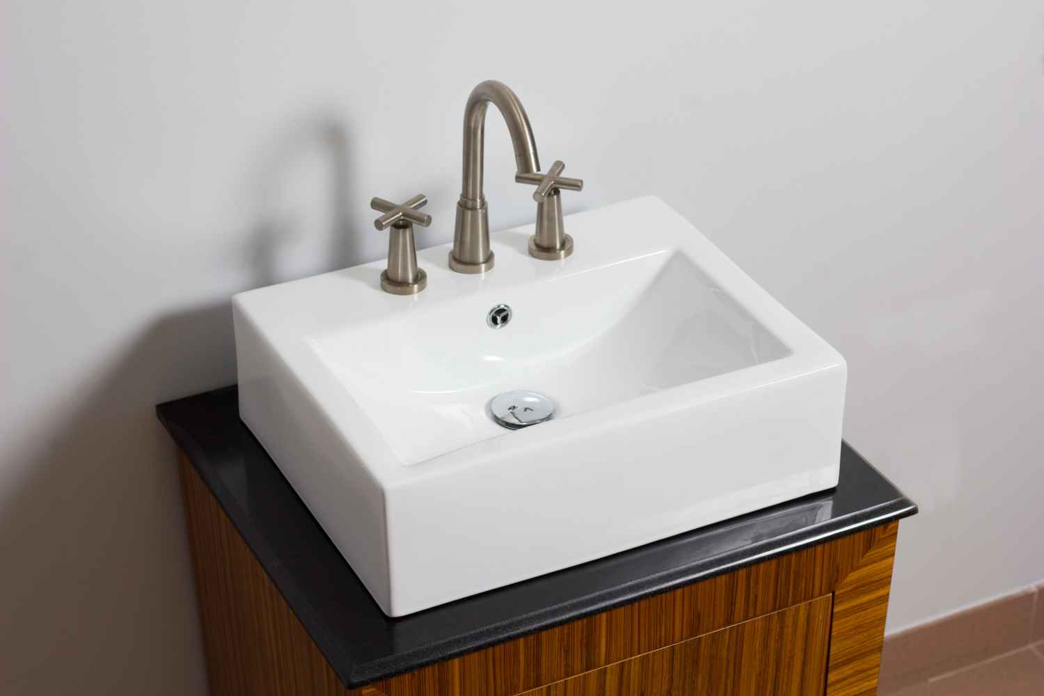 20.25-in. x 16.25-in. Rectangle Bathroom Vessel Sink Set White Enamel Glaze