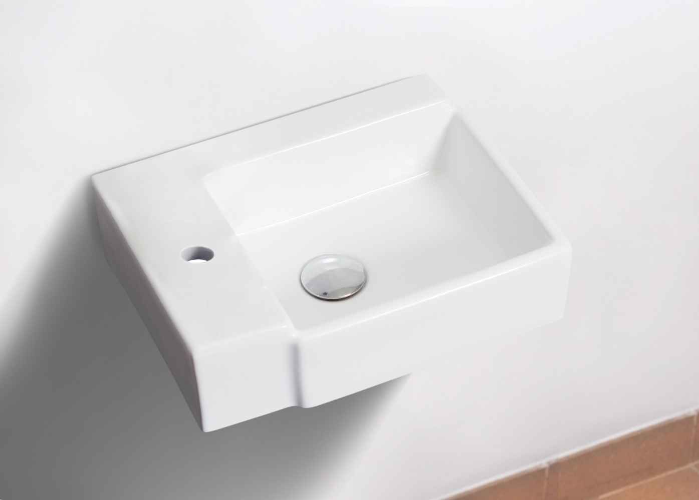 16.25-in. x 11.75-in. Rectangle Bathroom Vessel Sink Set White Enamel Glaze