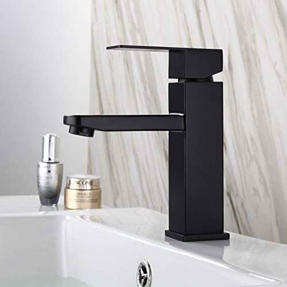 1 Hole Black Bathroom Sink Faucet Black Lead Free Brass
