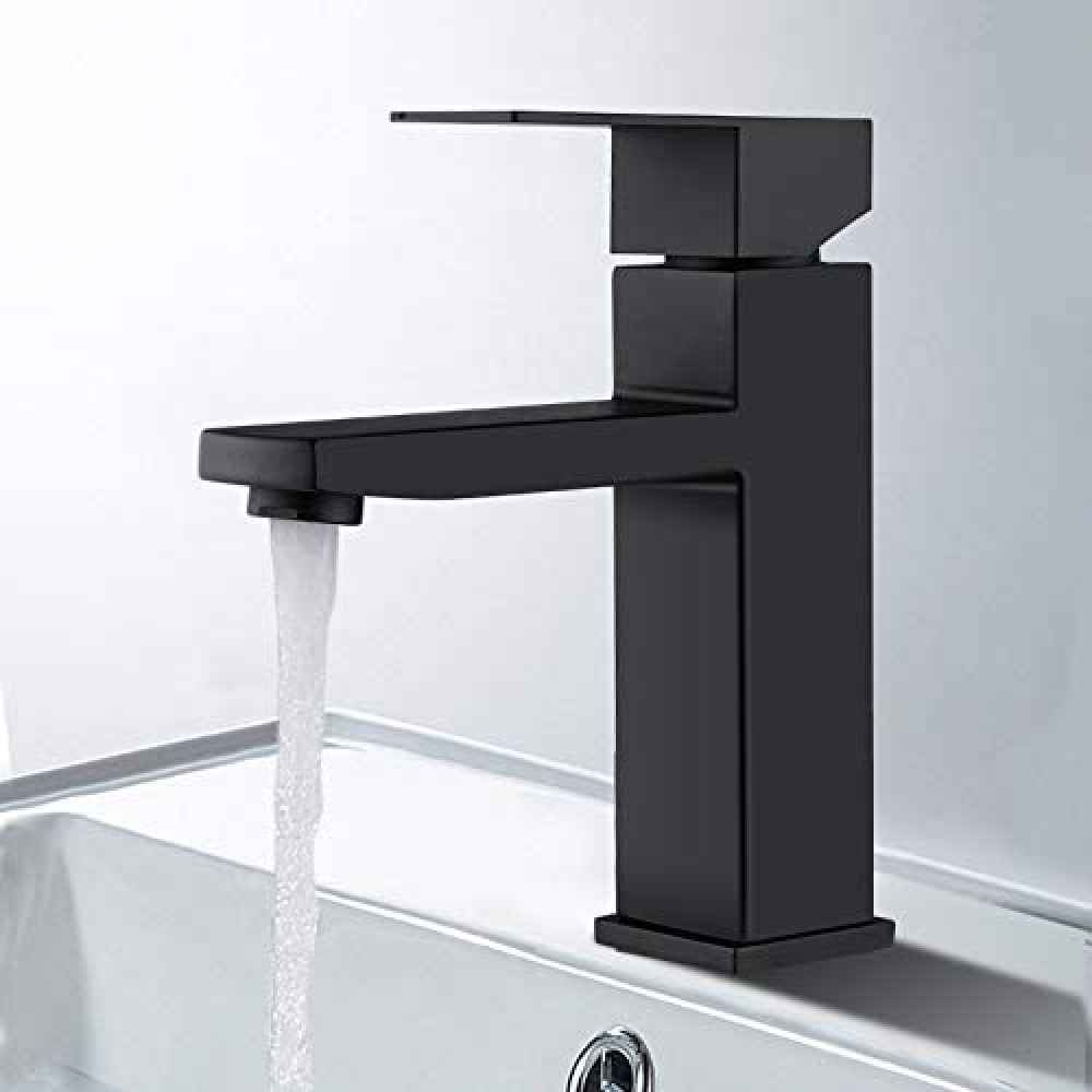 1 Hole Black Bathroom Sink Faucet Black Lead Free Brass