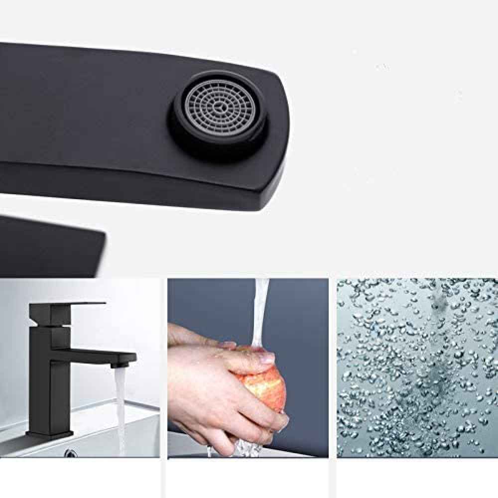 1 Hole Black Bathroom Sink Faucet Black Lead Free Brass