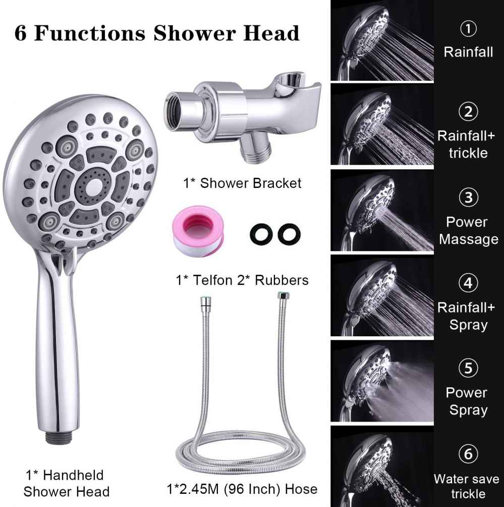 Chrome Wall Mount  Stainless Steel Round Shower Head