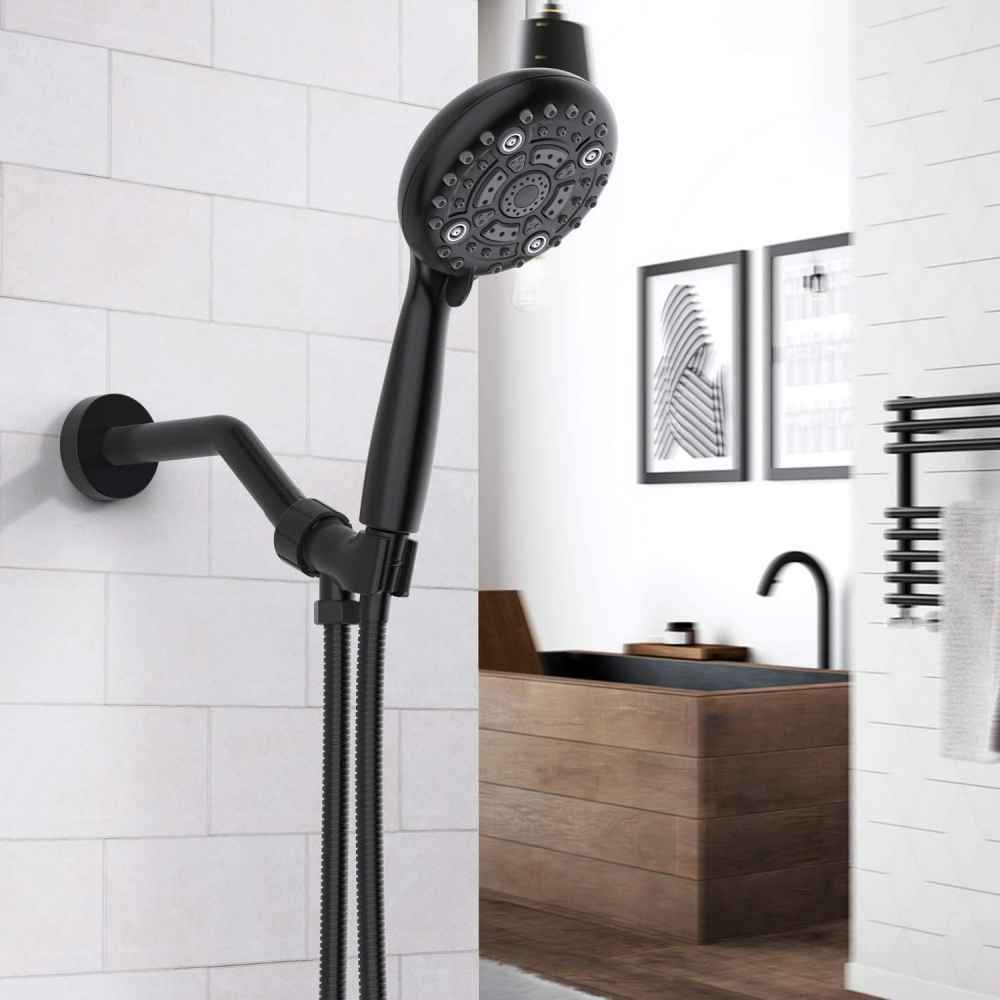 Black Wall Mount  Stainless Steel Round Shower Head