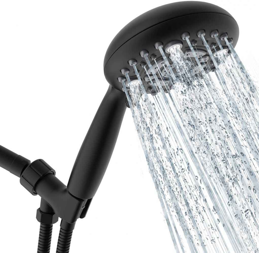 Black Wall Mount  Stainless Steel Round Shower Head
