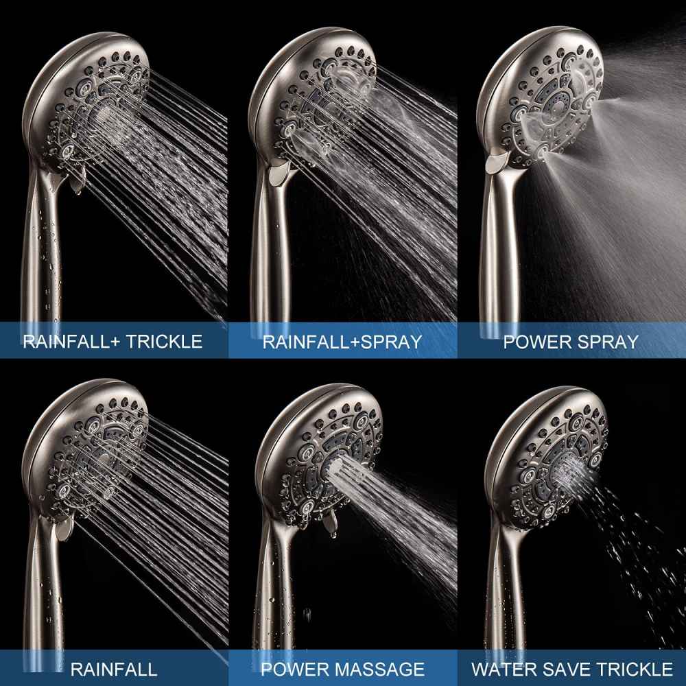 Brushed Nickel Wall Mount Stainless Steel Round Shower Head
