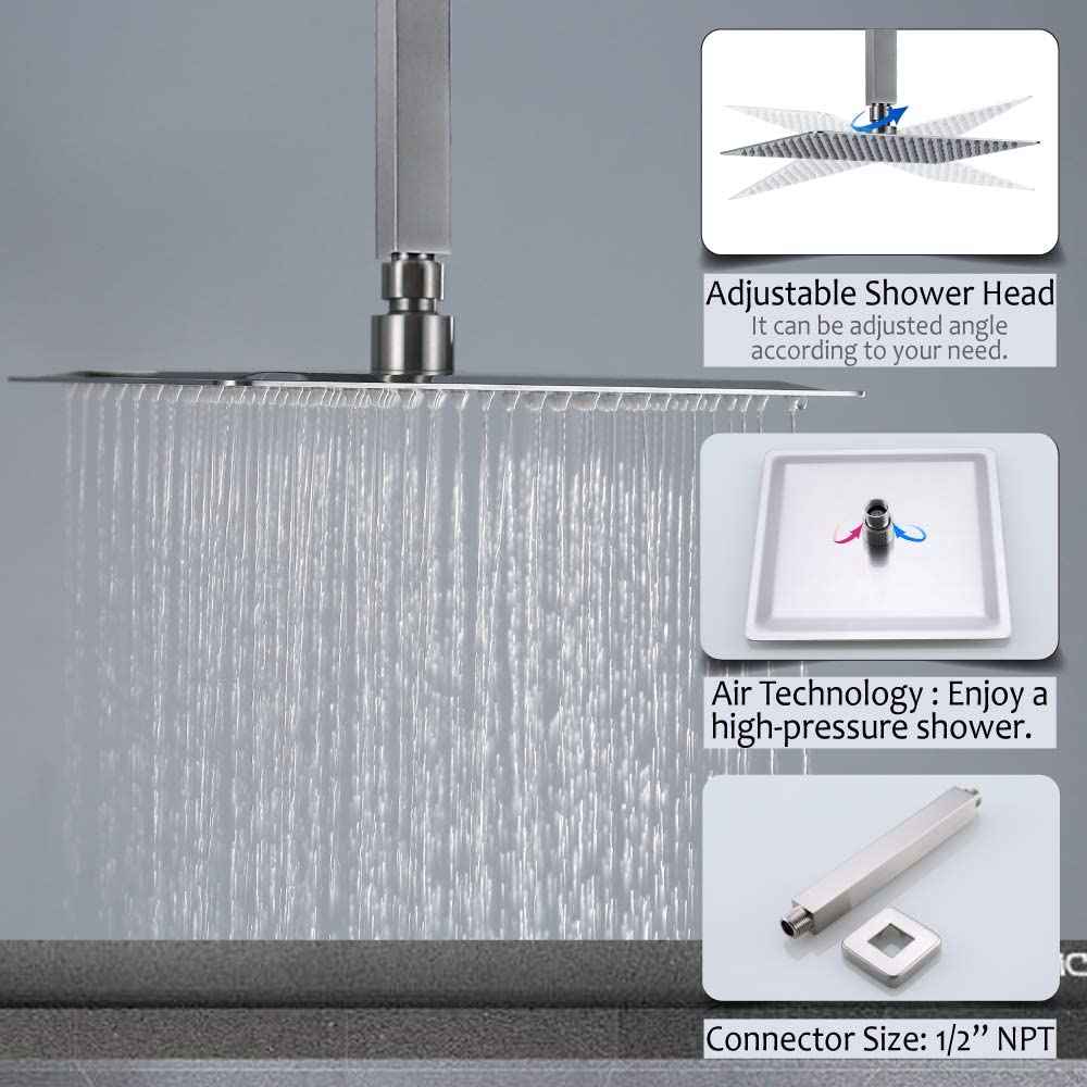 7.87-in. x 78.74-in. Shower Kit Brushed Nickel Stainless Steel