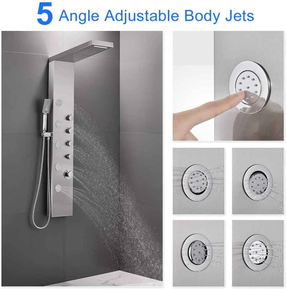 7.87-in. x 52-in. Shower Panel Brushed Stainless Steel Stainless Steel CUPC