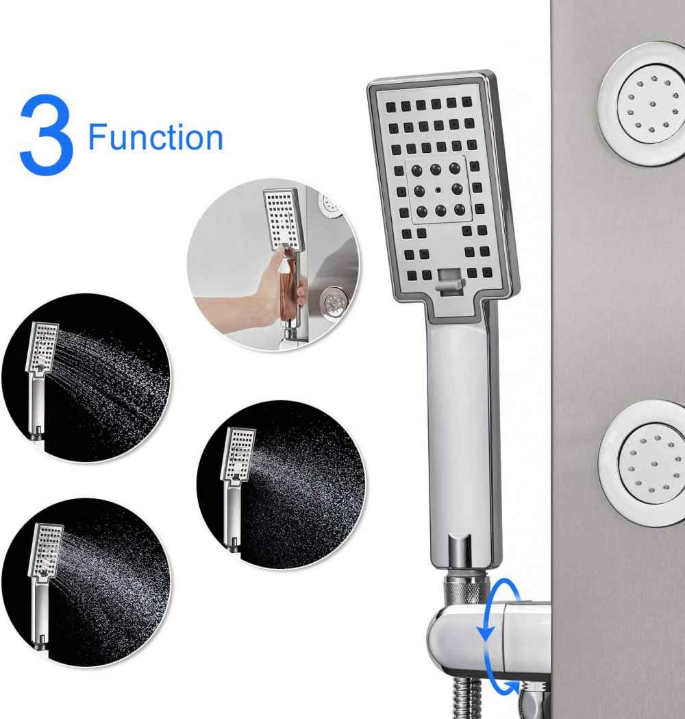 7.87-in. x 52-in. Shower Panel Brushed Stainless Steel Stainless Steel CUPC