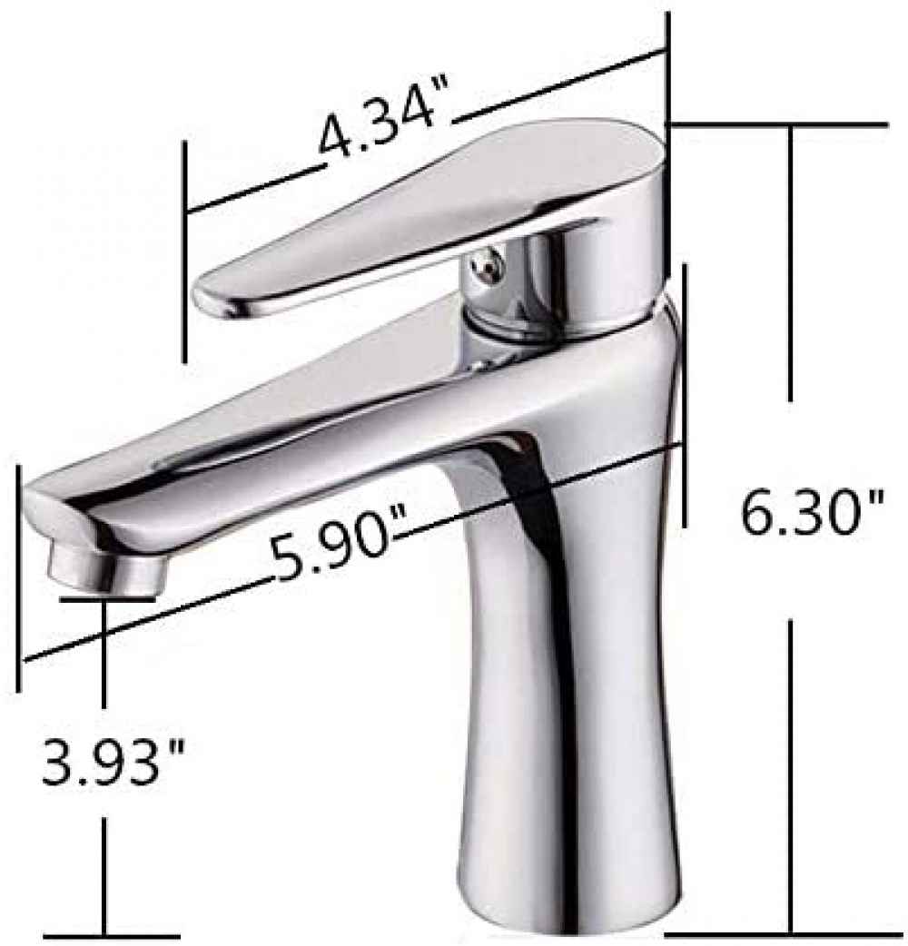 1 Hole CUPC Brass Bathroom Sink Faucet Chrome Lead Free Brass