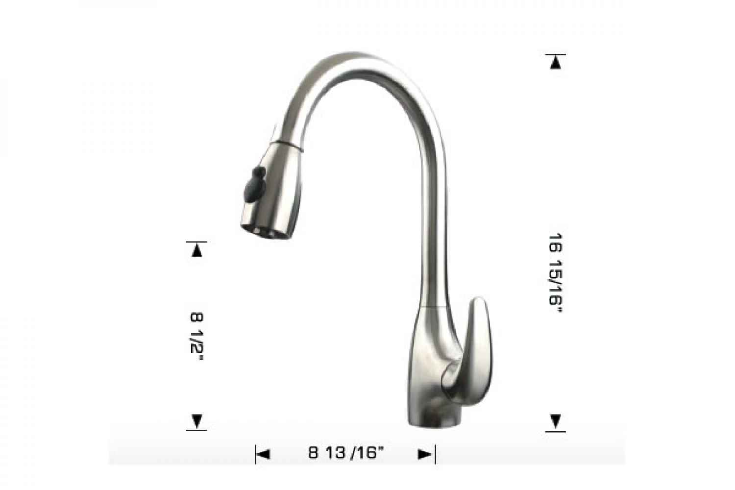 1 Hole CUPC Stainless Steel Kitchen Sink Faucet Brushed Stainless Steel Stainless Steel