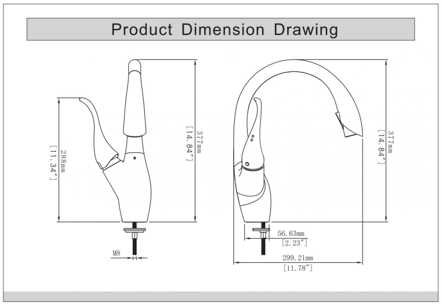 1 Hole  Stainless Steel Kitchen Sink Faucet Stainless Steel Stainless Steel