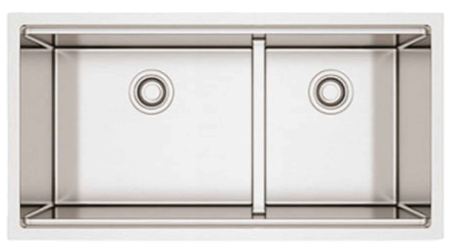 34-in. W Stainless Steel Kitchen Sink With 2 Bowl And 16 Gauge