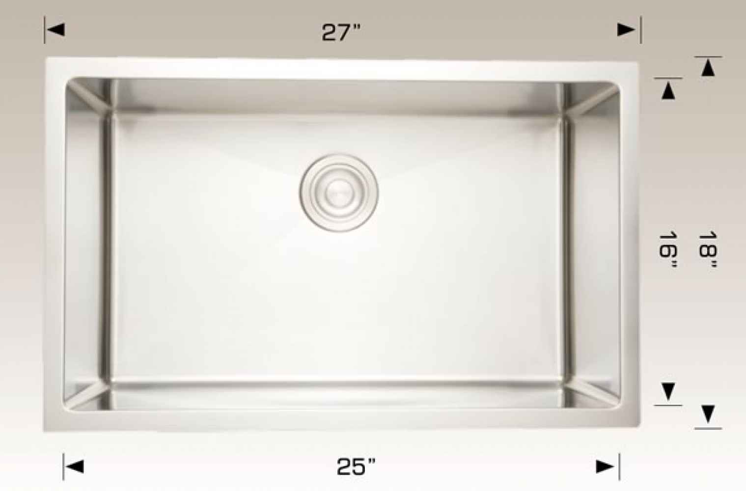 27-in. W Stainless Steel Laundry Sink With 1 Bowl And 16 Gauge
