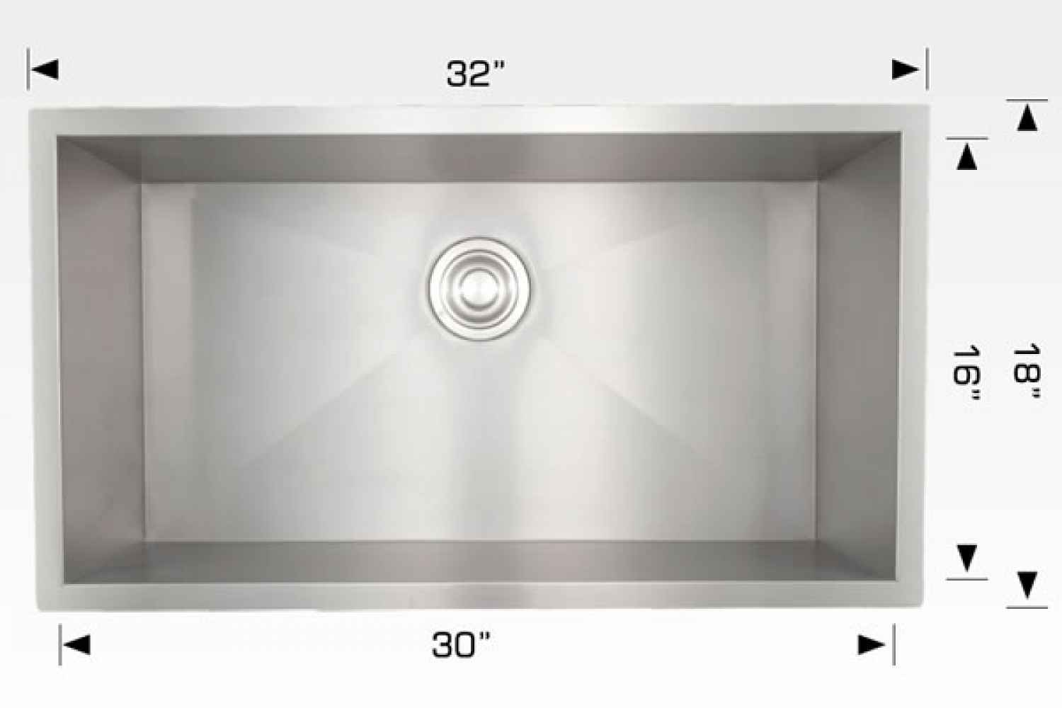 32-in. W CSA Approved Stainless Steel Kitchen Sink With 1 Bowl And 18 Gauge
