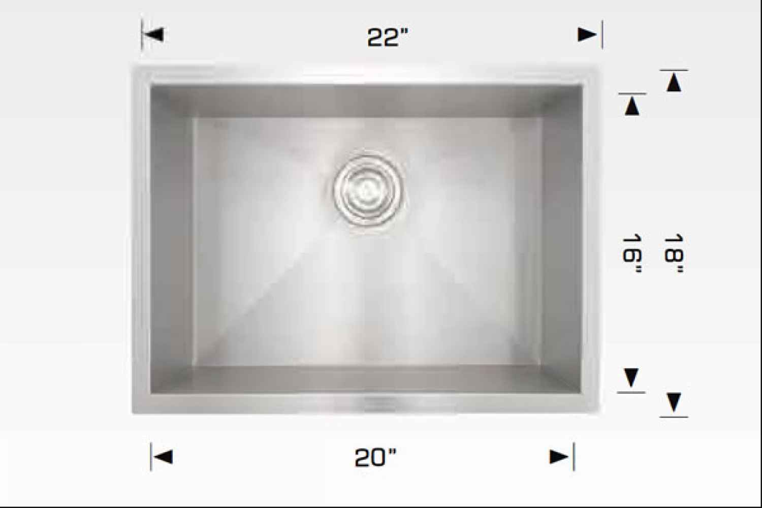 22-in. W Stainless Steel Kitchen Sink With 1 Bowl And 18 Gauge