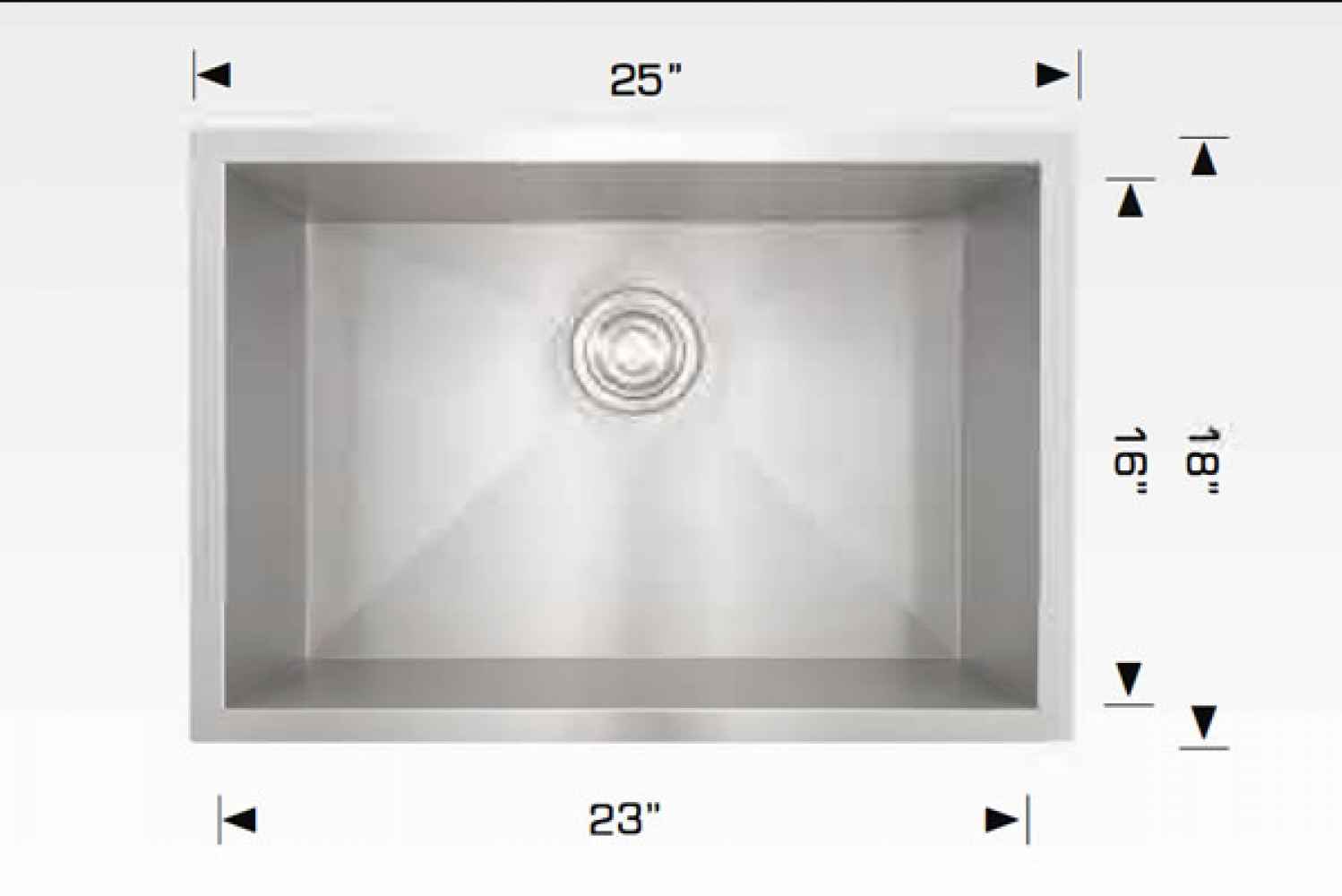 25-in. W Stainless Steel Kitchen Sink With 1 Bowl And 18 Gauge