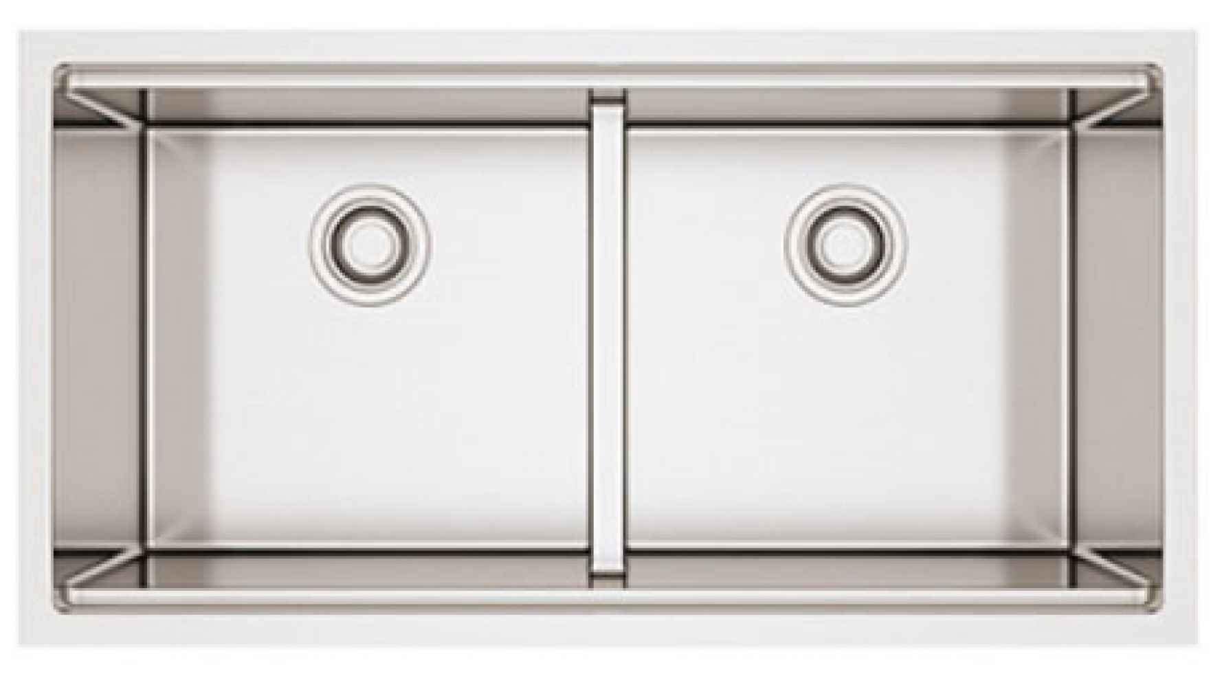 34-in. W Stainless Steel Kitchen Sink With 2 Bowl And 16 Gauge