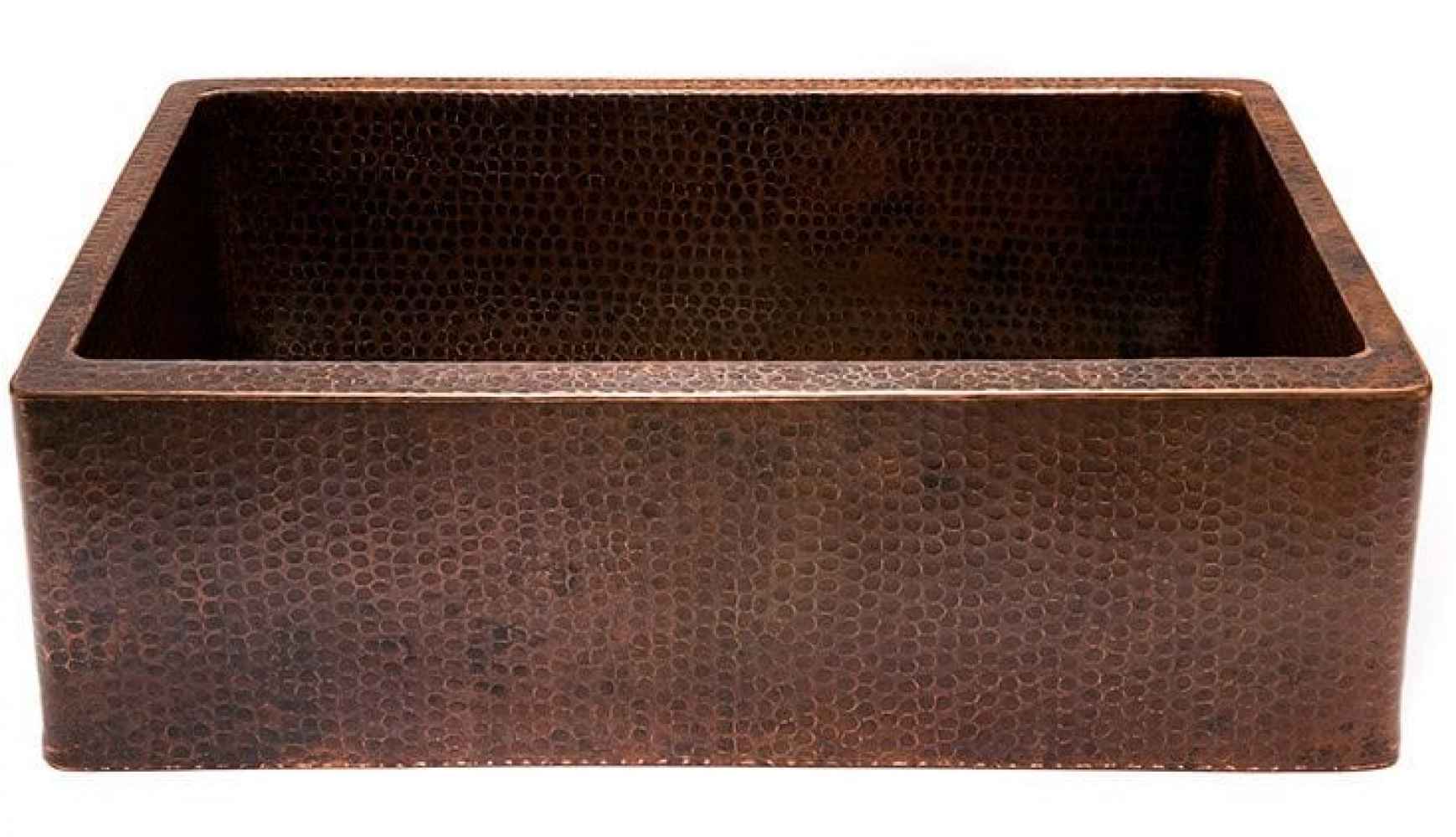 27-in. W Copper Kitchen Sink With 1 Bowl And 16 Gauge