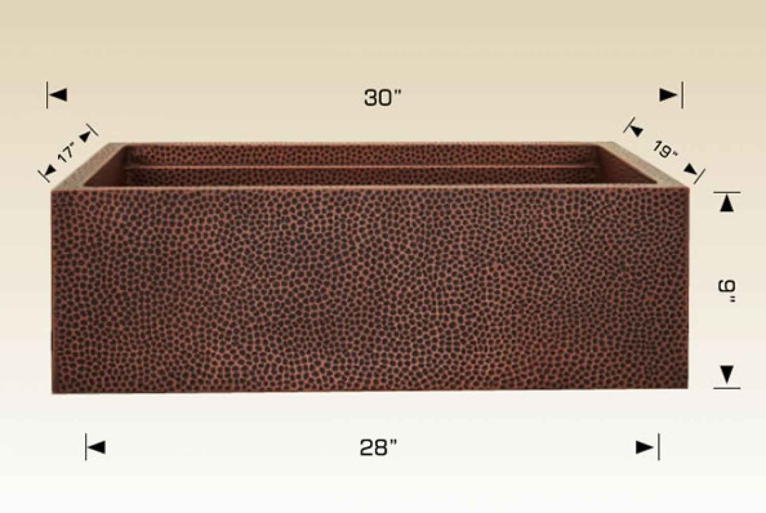 30-in. W Copper Kitchen Sink With 1 Bowl And 16 Gauge