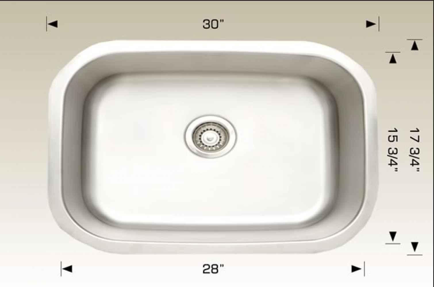 30-in. W Stainless Steel Kitchen Sink With 1 Bowl And 18 Gauge