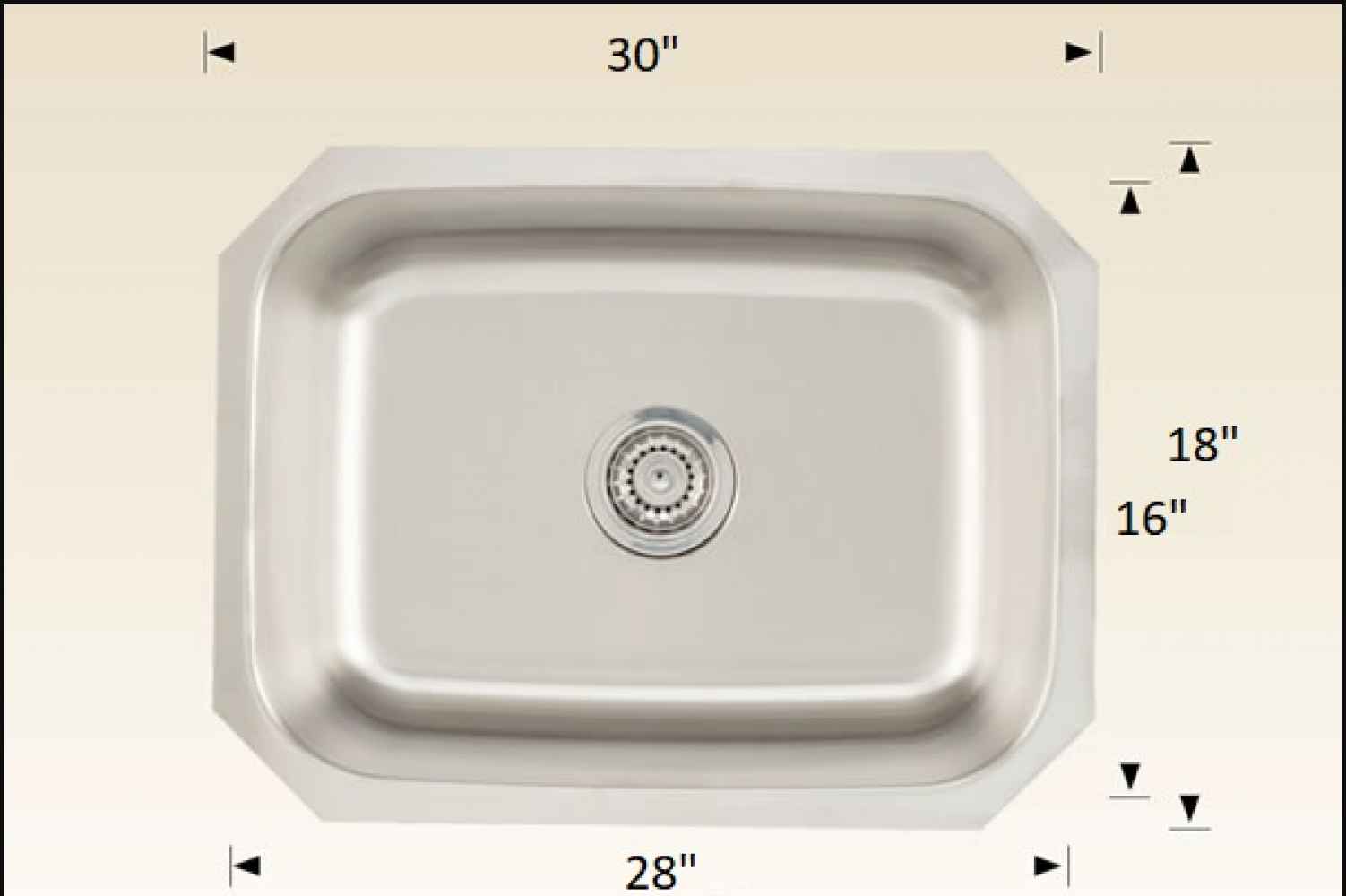 30-in. W CSA Approved Stainless Steel Kitchen Sink With 1 Bowl And 18 Gauge