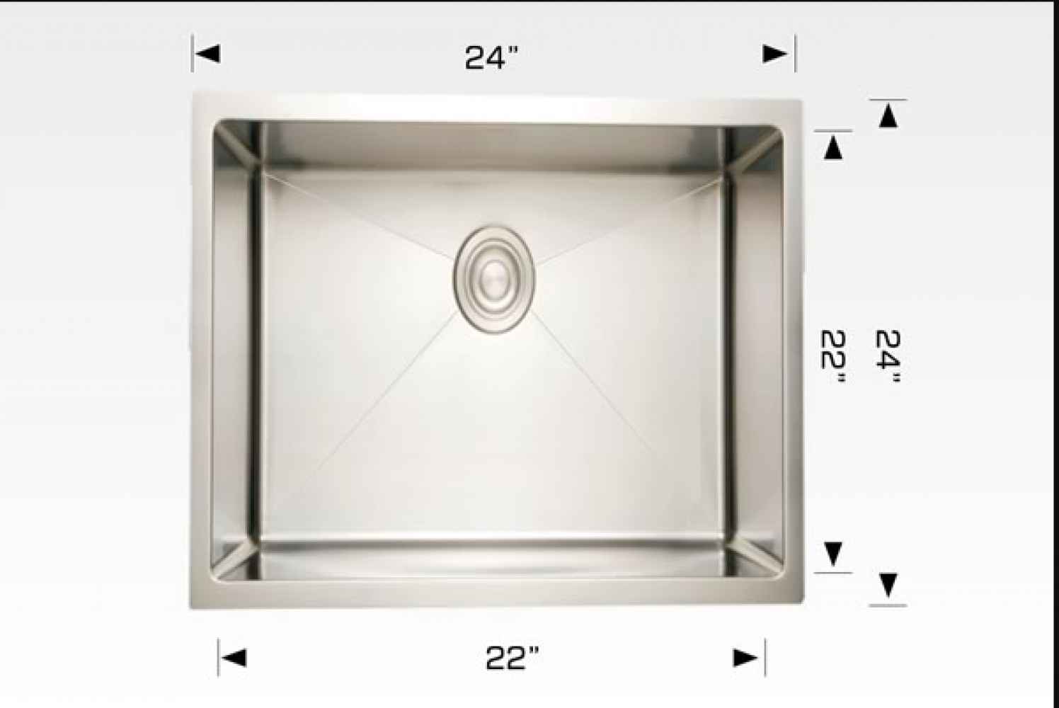 24-in. W Stainless Steel Kitchen Sink With 1 Bowl And 16 Gauge